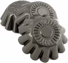 Set di 3 stampi per budino rotondi Vespa in alluminio pressofuso antiaderente, Grigio, L: 11,5 cm, H: 5,5 cm
