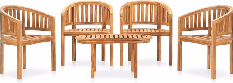 Maison Exclusive - Set da giardino 5 pezzi in legno massello di teak