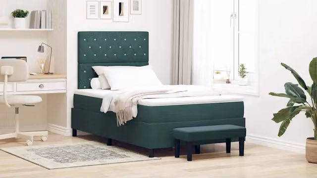 Letto moderno con testiera in velluto verde vidaXL L/P/H: 120 x 200 x 128 cm