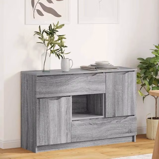Credenza Buffet Moderna vidaXL in Legno Grigio L: 100 cm, P: 30 cm, H: 65,5 cm – 1