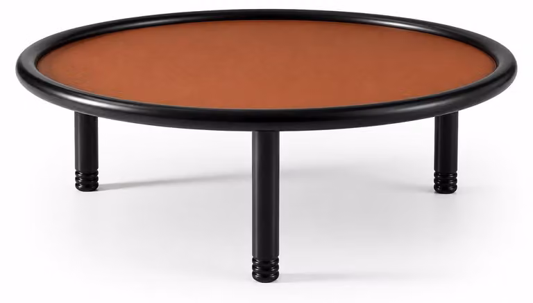 Tavolino ausiliario, stile moderno, colore nero, comodo e pratico, ideale per il soggiorno, forma rotonda
