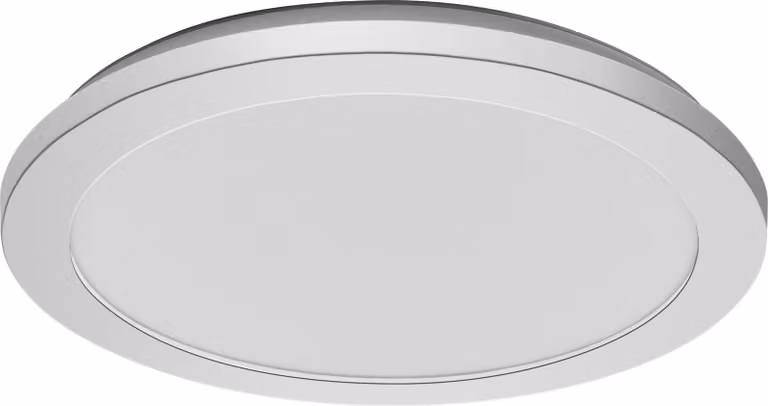 OSRAM ORBIS Disc lampada da parete/soffitto con LED, cromo, 22W, 1800lm, 3000/4000K, regolabile tramite interruttore a parete con Click CCT, diametro 30cm, protezione IP44 per bagni, viti/spine incluse