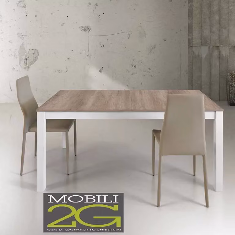 Tavolo da pranzo rettangolare allungabile in rovere e MDF con finitura laminata Mobili 2G L: 160 cm, P: 90 cm, H: 76 cm