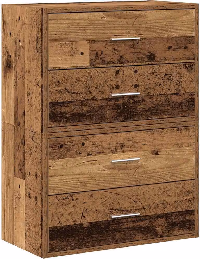 Armadi con 2 Cassetti 2 pz Legno Antico 60x31x40 cm Truciolato