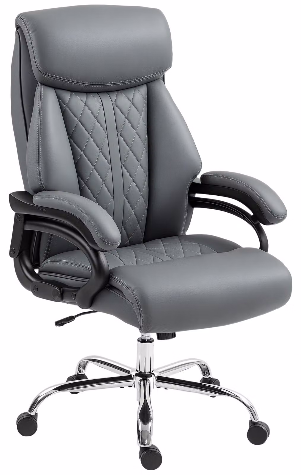 Sedia da ufficio HOMCOM, poltrona ergonomica per ufficio in ecopelle, con schienale alto