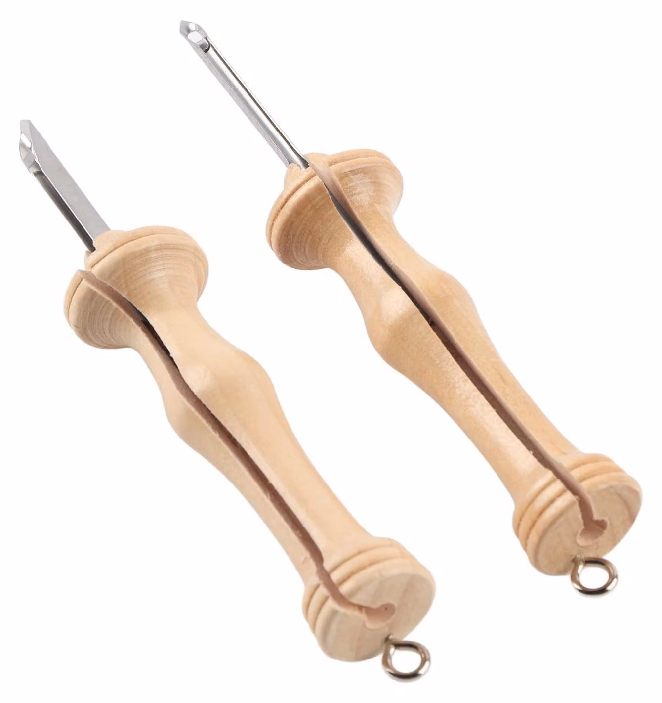 Omgoods - Kit per ricamo a ago punteruolo, con manico in legno e 2 aghi