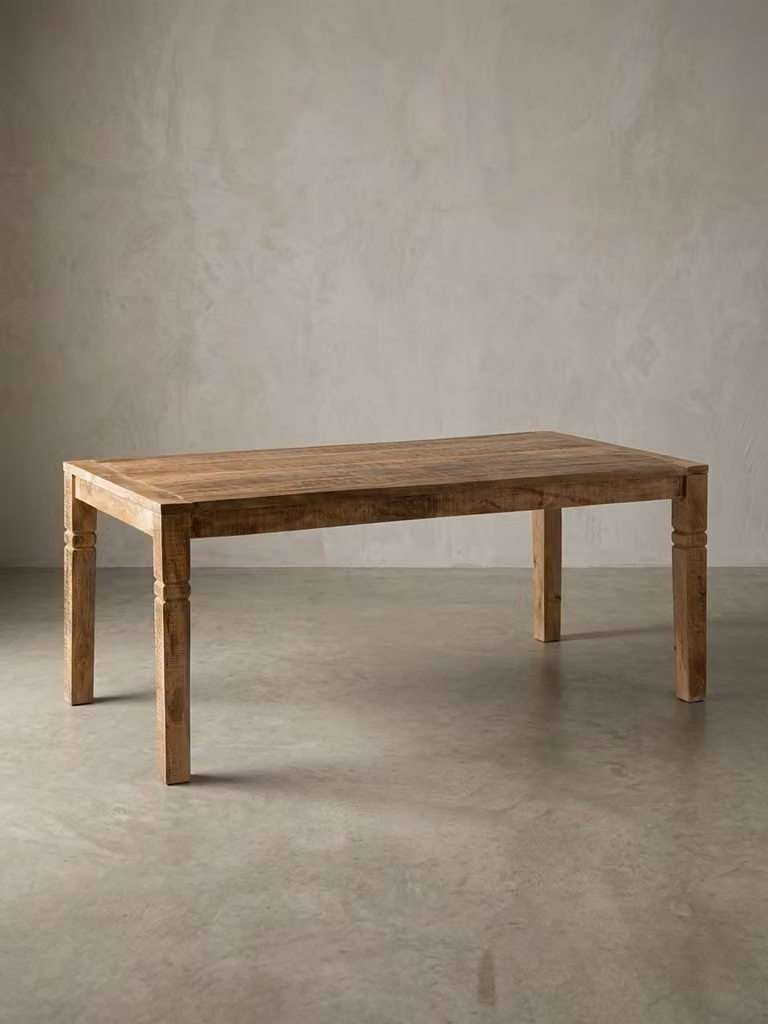Tavolo da pranzo WL5.078 Marrone 120 x 76 x 70 cm Legno massello di mango, design rustico Tavolo da pranzo massiccio, tavolo rettangolare per sala da pranzo, tavolo da cucina per 4-6 persone, tavolo rustico in legno di grandi dimensioni