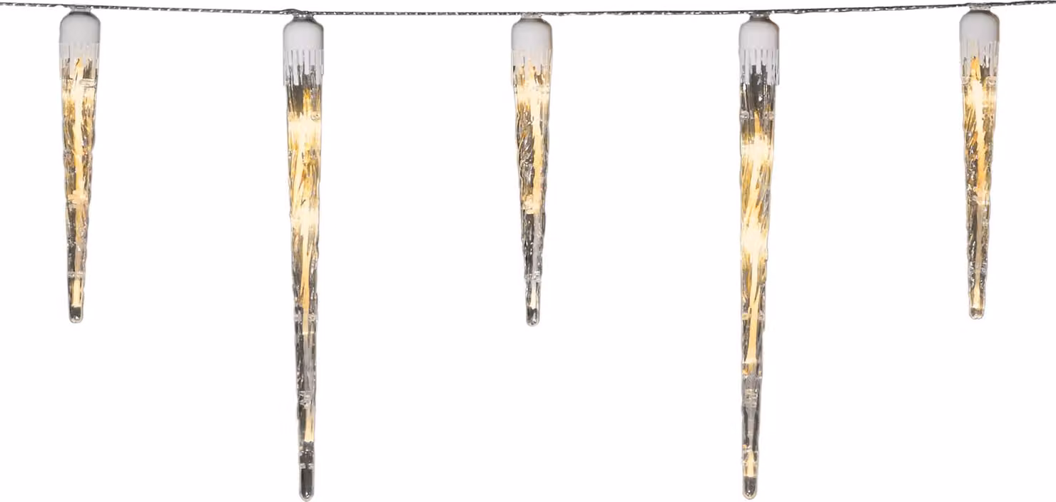Konstsmide - Barriera luminosa a LED per ghiaccioli, 32 coni, 48 diodi color ambra, trasformatore per esterni da 24 V, cavo bianco - 2736-802