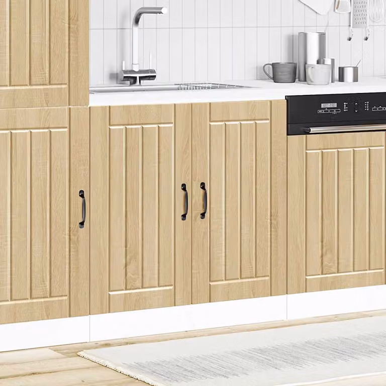 Base Lavello Mobile Lucca vidaXL in Legno Rovere Sonoma Marrone con Ante a Battente L: 81,5 cm, P: 46,0 cm, H: 80,0 cm