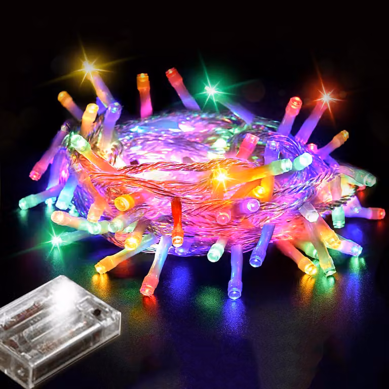 1M 10 LED luci fiabesche a batteria colorate luci fiabesche di Natale per interni luci di Natale camera da letto festa decorazione di nozze