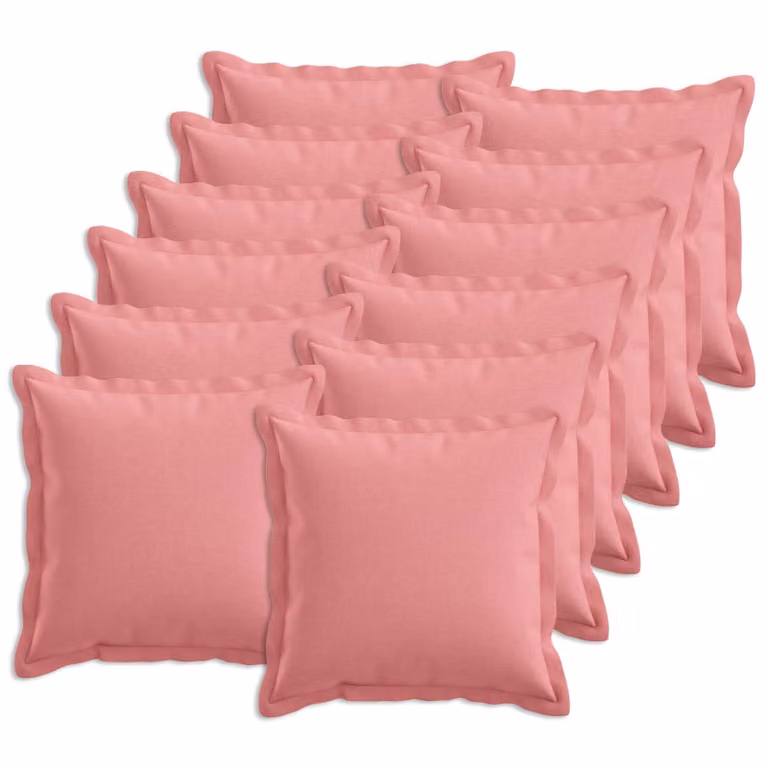 Set di 12 federe vidaXL HOUTEN rosa, forma quadrata, L/P: 50 x 50 cm
