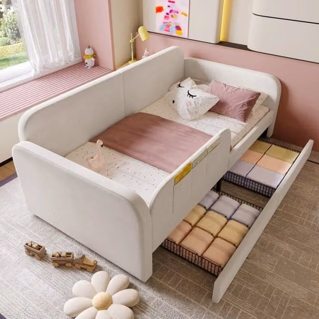 letto imbottito velluto bianco 90 x 200 cm
