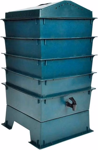 Cassa per compost - Cassa per rifiuti - Trattamento dei rifiuti - Quattro strati - 42x42x60 cm