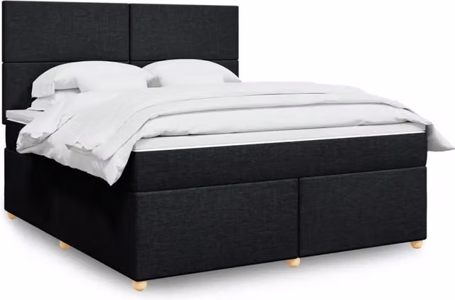 Letto Ibrido vidaXL con Materasso a Molle e Schiuma, Colore Nero e Bianco, L/P: 180 x 200 cm