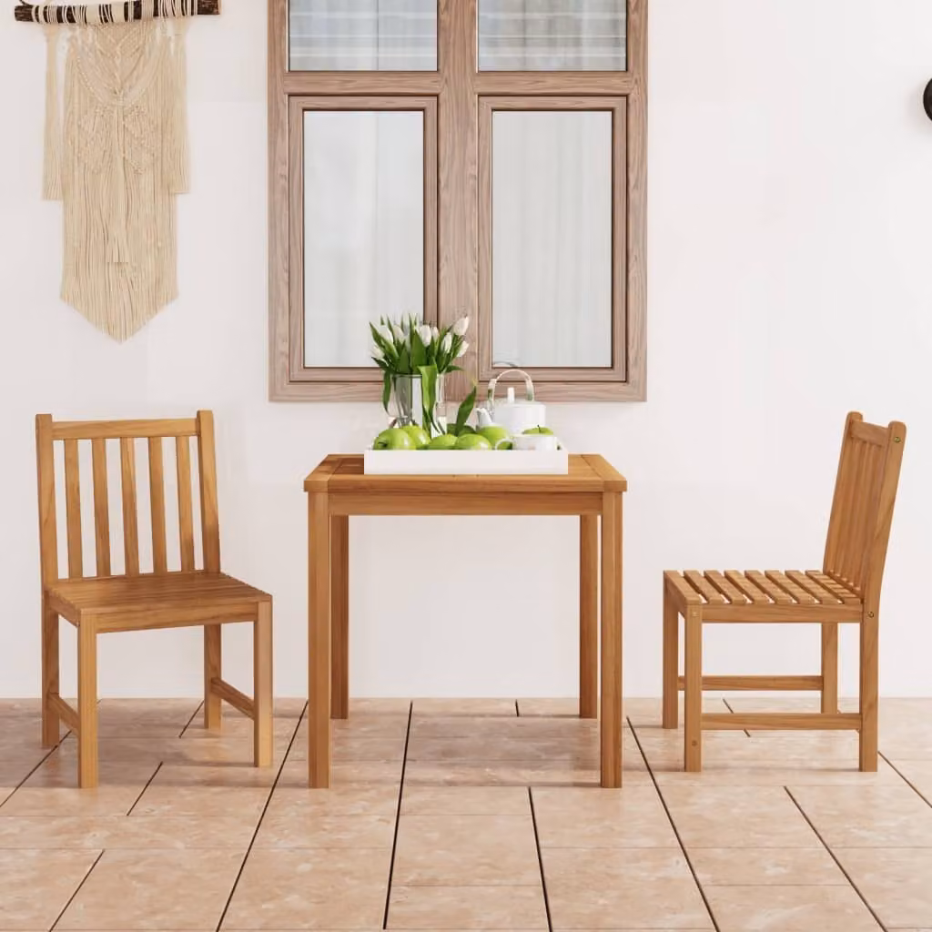 Maison Exclusive - Set da pranzo da giardino 3 pz 80x80 cm in legno massello di teak