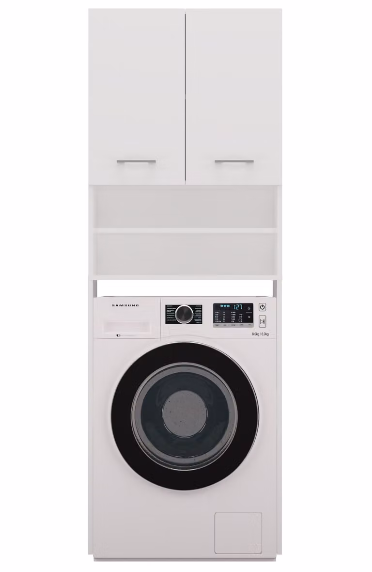 Armadietto alto da bagno sopra la lavatrice MARGO 1 - bianco