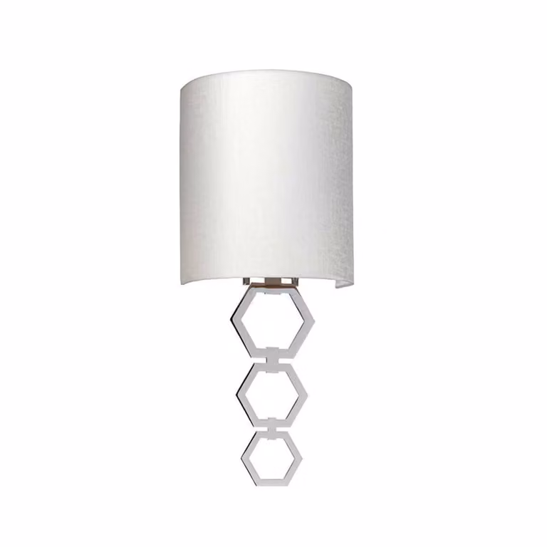 Applique Clark cromata lucida e color crema, 1xE27x60W, rivestimento in tessuto, dimensioni: 47,4x19x12,8 cm, IP20, Elstead