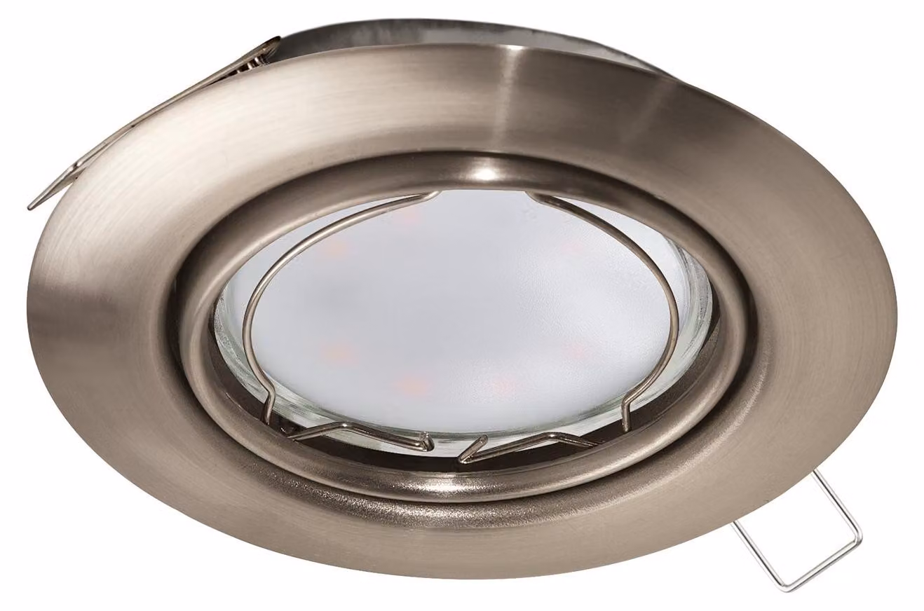 Faretto Ad Incasso Moderno Peneto Acciaio Nichel Satinato 1 Luce Gu10 4,6W