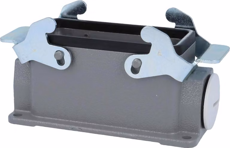 HARTING Han 16B Base bassa, 1xPG21 uscita cavi laterale, con 2 staffe trasversali Vite PG21 Area di serraggio