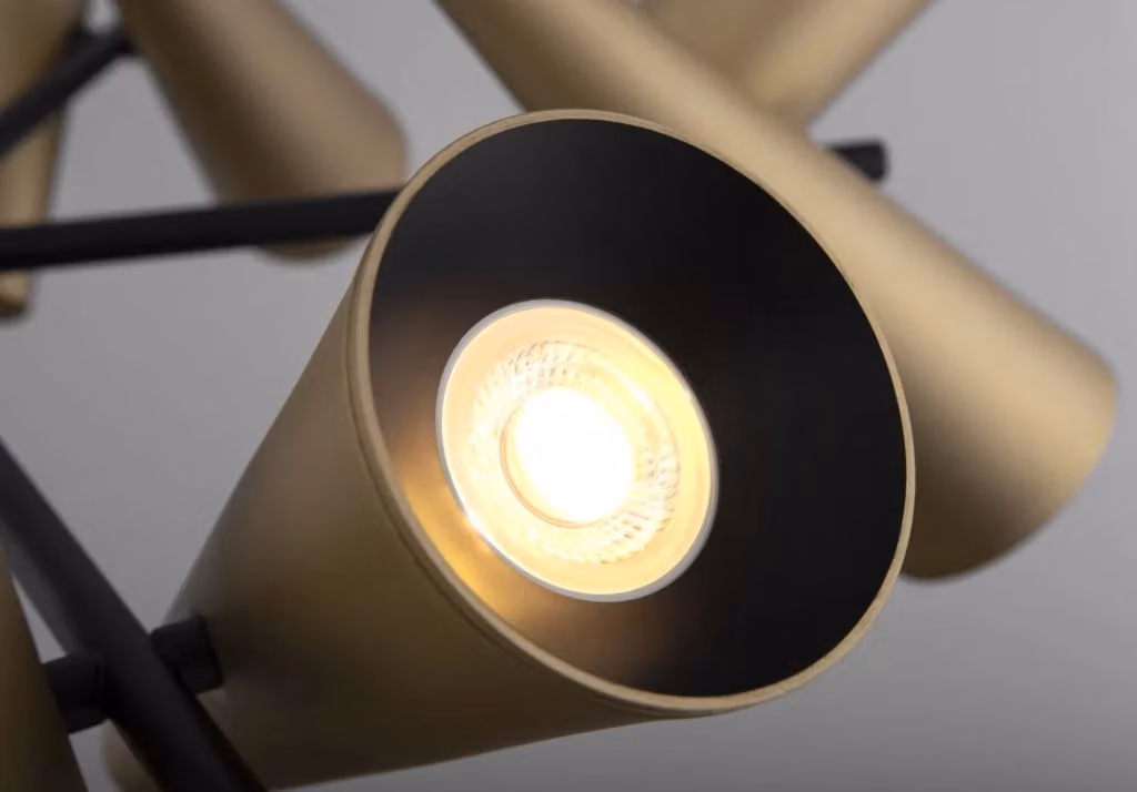 Lampadario a sospensione Maytoni Giro in ottone con 10 faretti GU10 regolabili e dimmerabili – 2