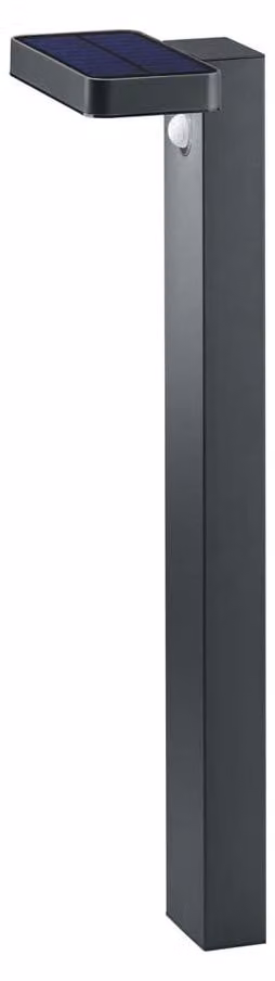 Lampada solare a LED, colore antracite, 4,5W, 3000K, 290 lumen, con sensore di movimento