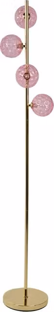 Lampada da terra Beliani IT in vetro beige con base in metallo rosa e oro per il tuo soggiorno