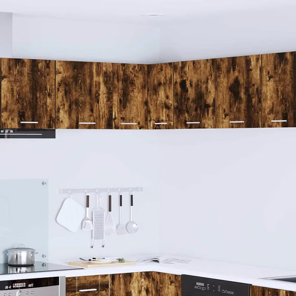 vidaXL Armadio pensile da cucina moderno in legno MDF, Rovere e Bianco, L 57 x P 40 x H 57 cm