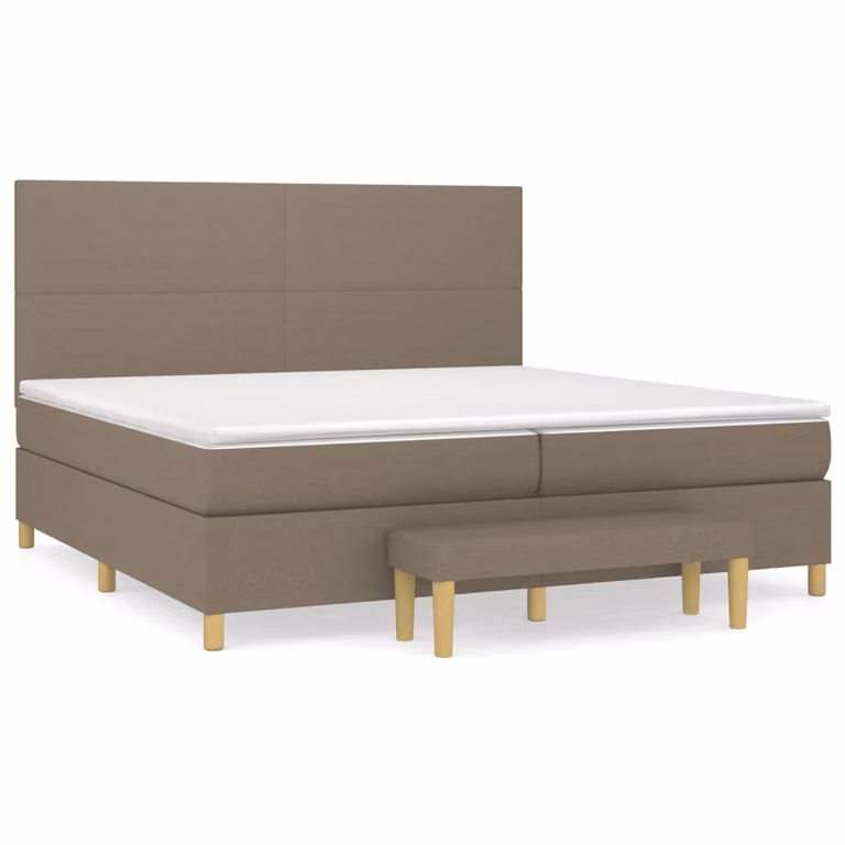Giroletto a Molle con Materasso Tortora 200x200 cm in Tessuto