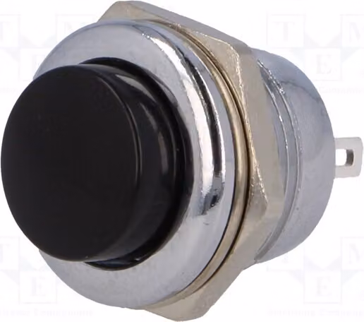 1 interruttore a pulsante, modello R13-507MA-BB, tipo Stard, con posizione OFF-(ON), capacità: 3A/250VAC