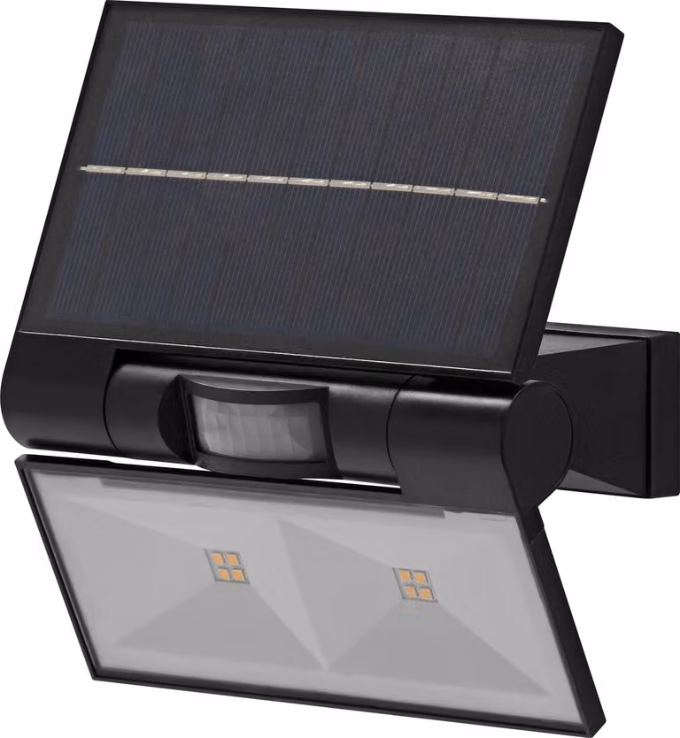 OSRAM ENDURA proiettore solare da esterno con luce diurna e rilevatore di movimento in grigio scuro, protezione IP44, in sostituzione dei proiettori alogeni