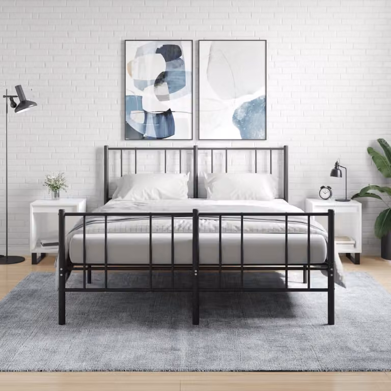Set di 2 comodini vidaXL bianchi lucidi in legno per camera da letto L/P/H: 40 x 35 x 50 cm