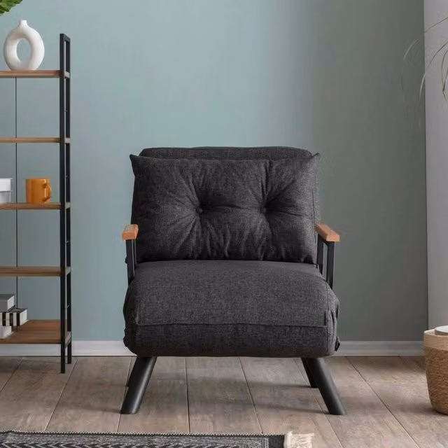 Poltroncina Keoni, Poltrona Reclinabile, 60x78x78h cm Grigio Cenere