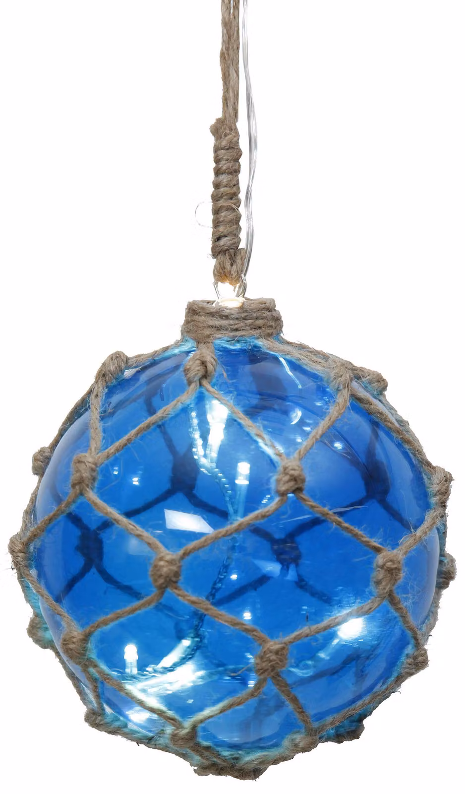 Lampada a LED, vetro blu, 0,24 W, con 8 LED bianco caldo, cavo da 3,5 metri
