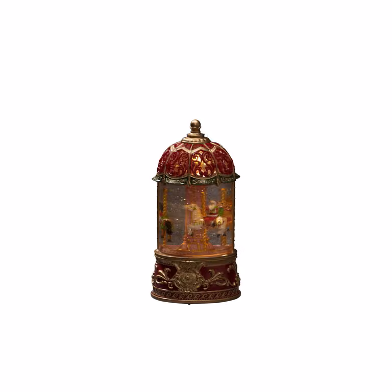 Konstsmide - Lanterna ad acqua a LED, "Carousel", rossa, riempita d'acqua, funzione energetica selezionabile, con timer di 5 ore, 1 diodo bianco caldo, a batteria e USB, per interni, 3 x AA 1,5V (escl.) - 4293-550