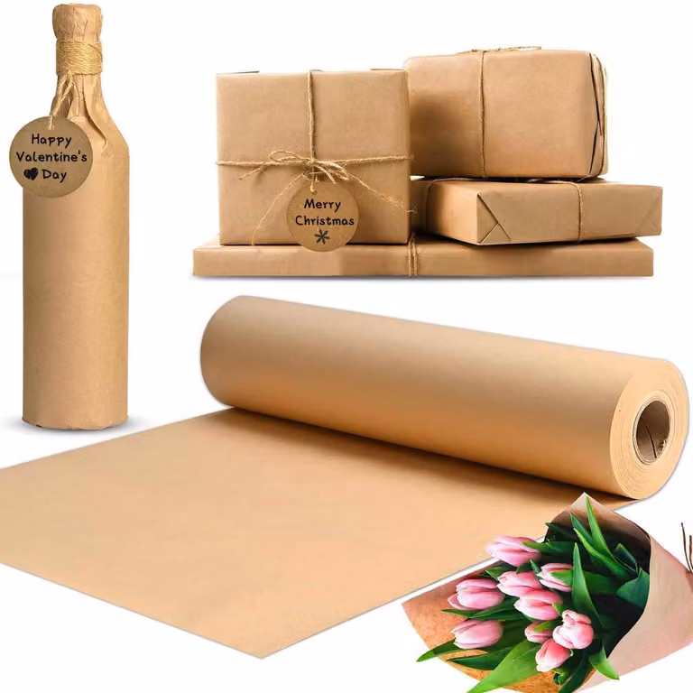 Rotolo di carta da imballaggio, 30 cm x 30 m, marrone, carta kraft riciclata