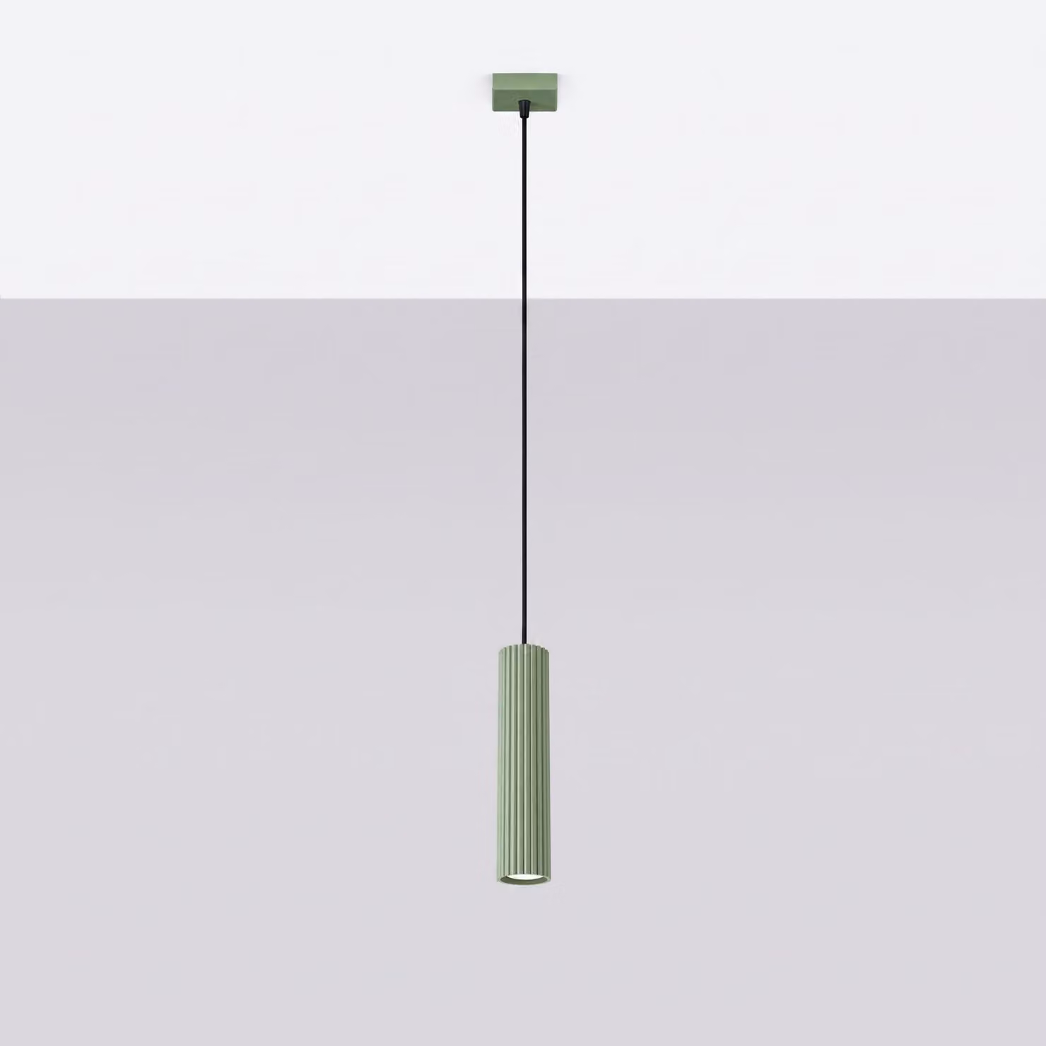 Lampada a sospensione KARBON 1 color salvia 1xGU10 10W in alluminio 118x8x8 cm Sollux Lighting
