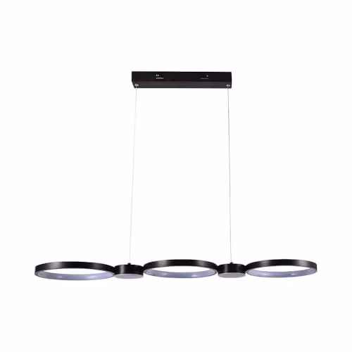 V-TAC Lampadario LED a Sospensione con 3 Cerchi 38W in Metallo Colore Nero 97.4*26*110cm 4000K