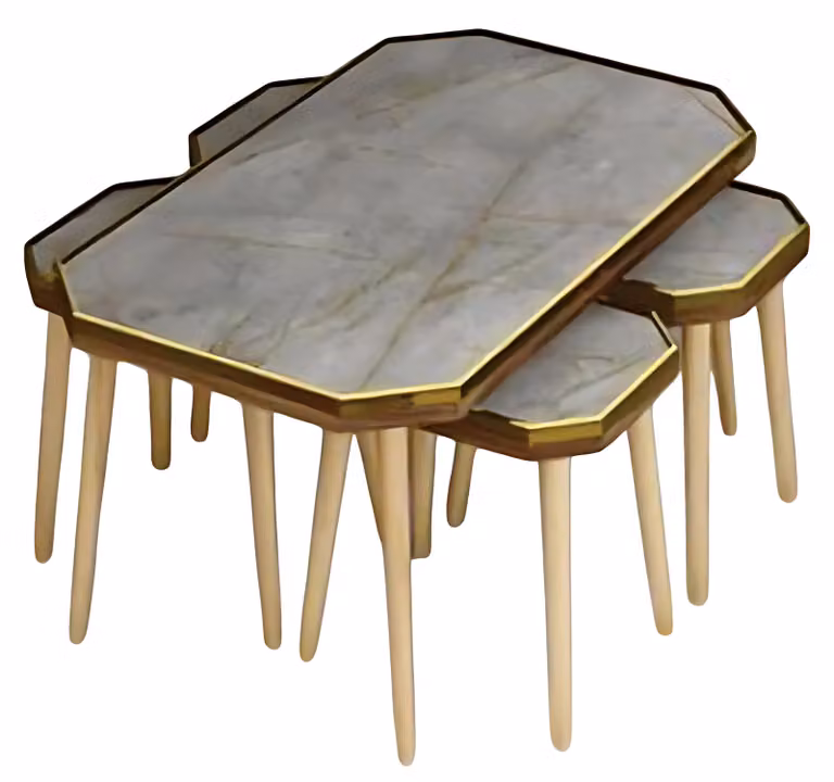 Wohnzimmer-Set Grau Holz Edelstahl modern elegant