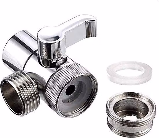 Adattatore per rubinetto con valvola a 3 vie - Attacco da 1/2 pollice - M22 x M24 - Rubinetteria per bagno e doccia - Rubinetteria in lega di zinco per vasca da bagno e doccia