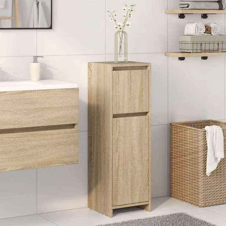 Mobile da bagno vidaXL in legno Rovere Sonoma, L 30 cm x P 30 cm x H 95 cm