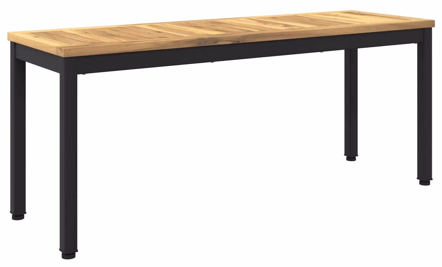 Panca da giardino, dimensioni 108,5 x 35 x 45 cm, realizzata in legno massello di acacia, con schienale dritto