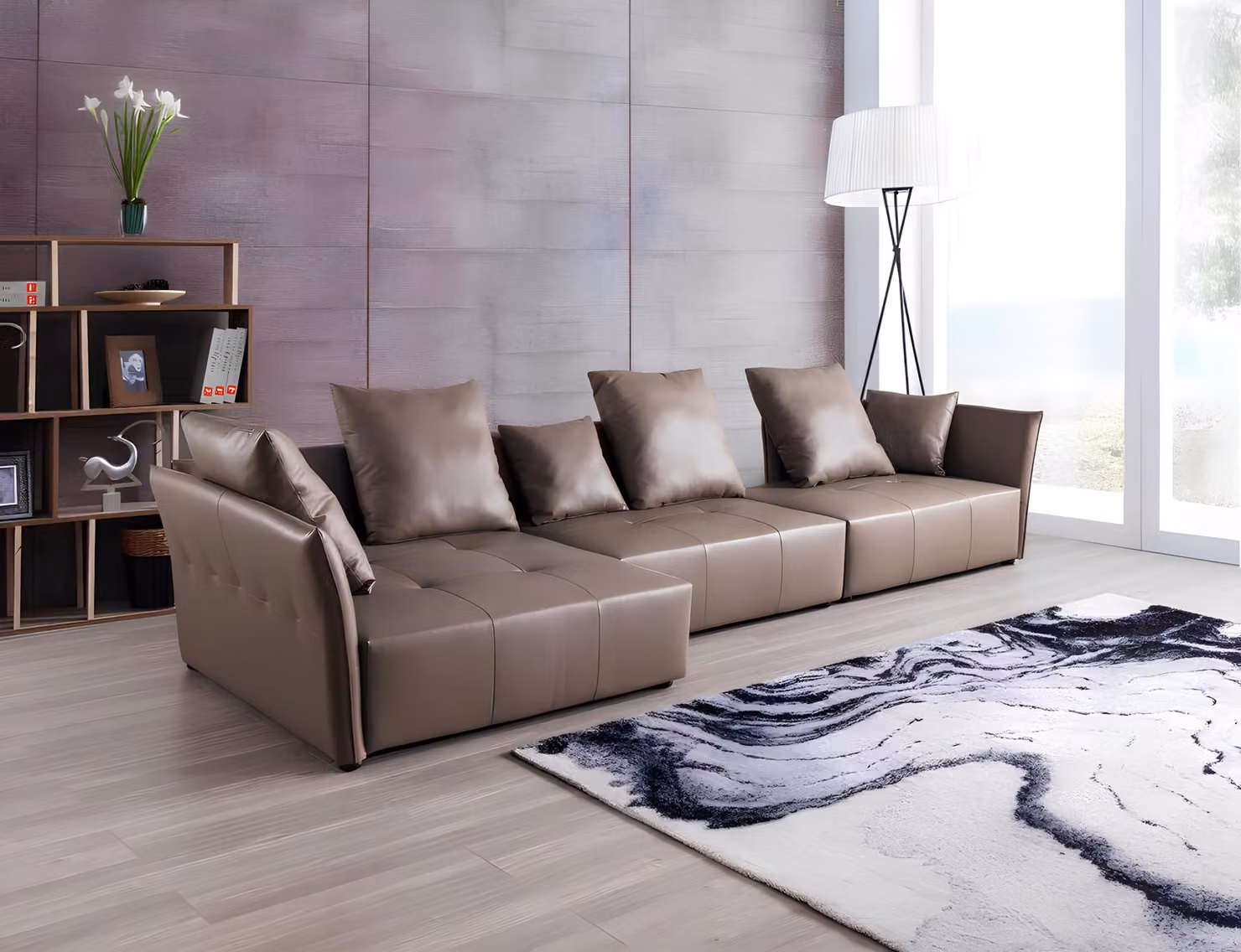 Design Ecksofa Couch Polster Eckgarnitur Sofa Couchen Leder Wohnlandschaft
