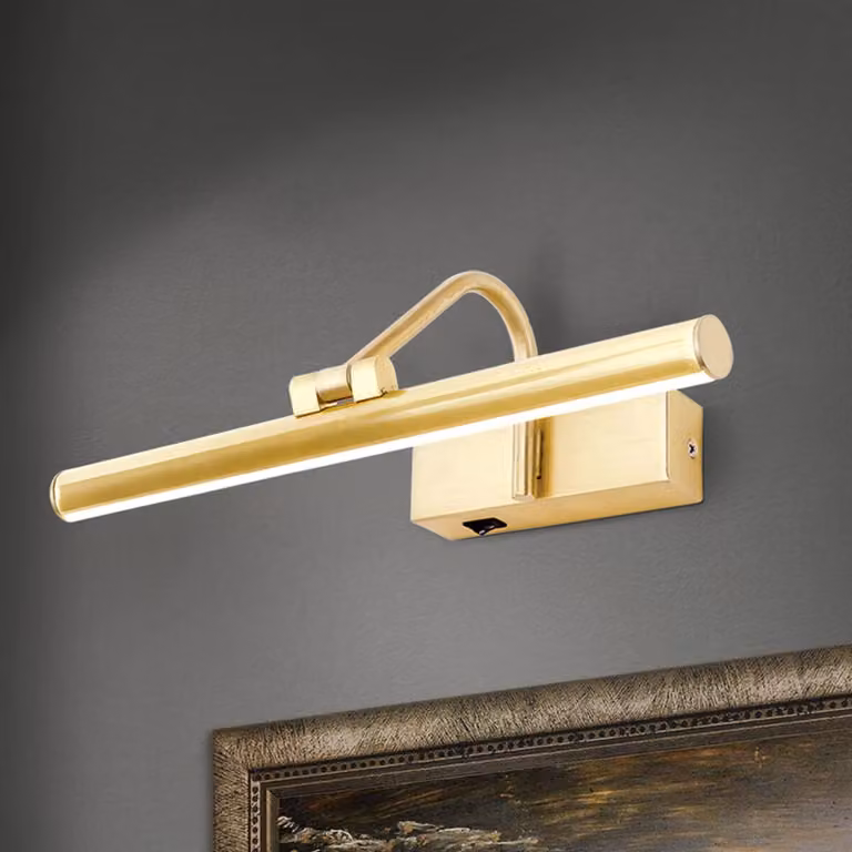 ORION Lampada LED per quadri Sofia dorata, 30 cm, Ottone / Oro, Soggiorno / Sala da pranzo, Metallo, Moderno, Applique