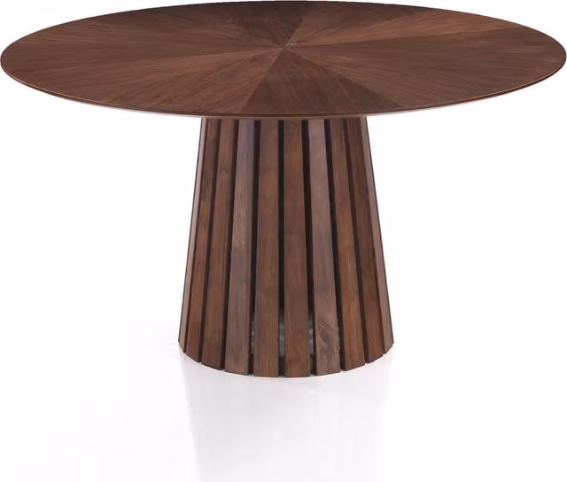 Tavolo rotondo MALTA WALNUT in MDF noce e gambe nere