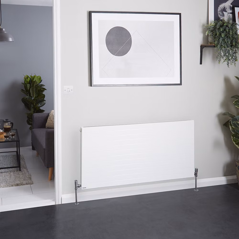 Radiatore Convettore Orizzontale a Pannello Singolo - Bianco - 600 x 1200mm - Stelrad Vita Deco di Hudson Reed