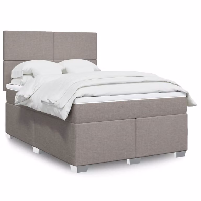 Maison Exclusive - Letto boxspring con materasso Taupe 140x190 cm Tessuto