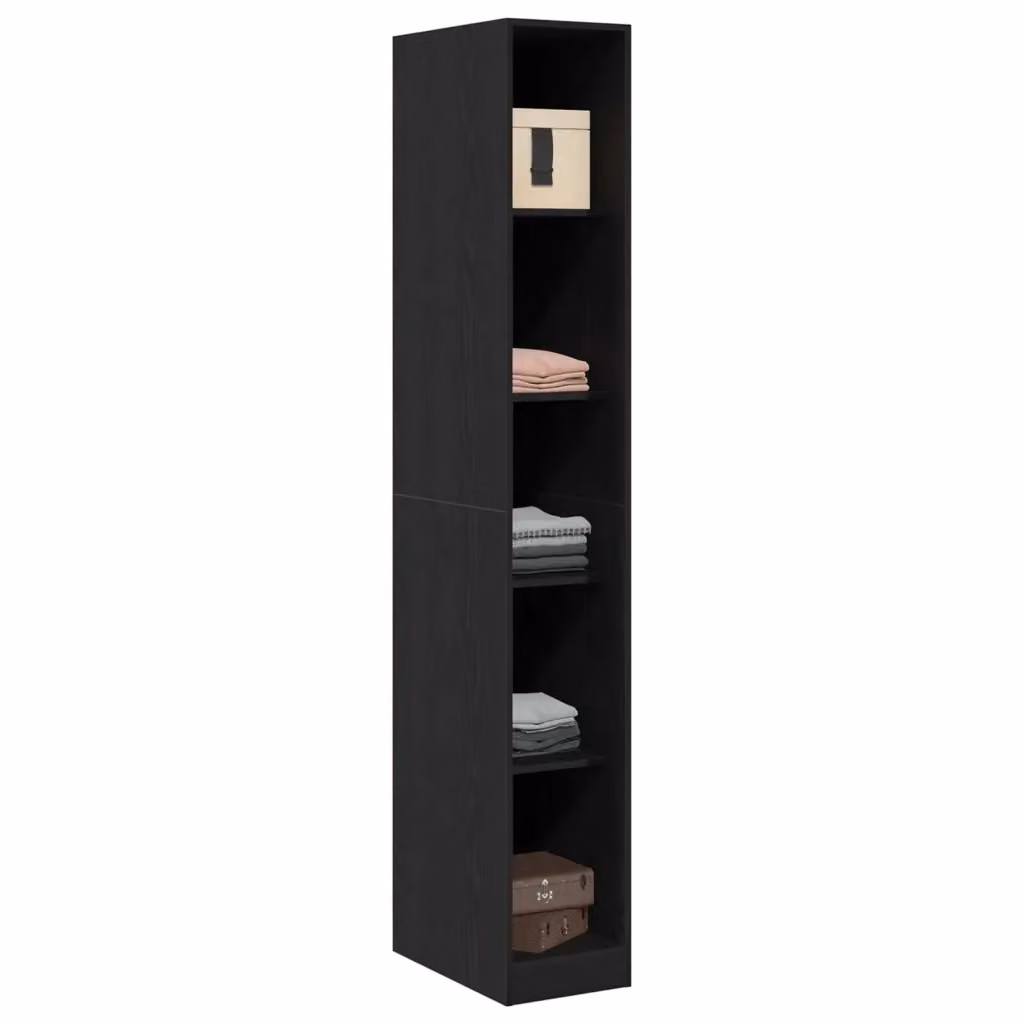 Guardaroba vidaXL in Rovere Nero con Ante a Battente e Ripiani Interni L/P/H: 30 x 50 x 200 cm – 2