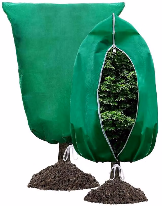 2 coperture protettive per piante - protezione invernale - 80 x 100 cm - con cerniera - coperture protettive per piante in vaso, ideali come protezione dal gelo - colore verde