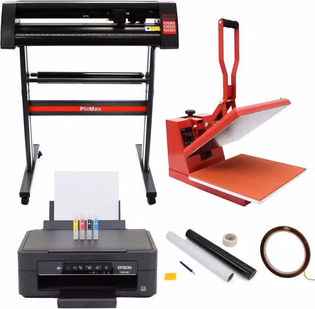 Bundle creativo PixMax con stampante inkjet Epson, plotter per vinile 720mm e pressa 38cm