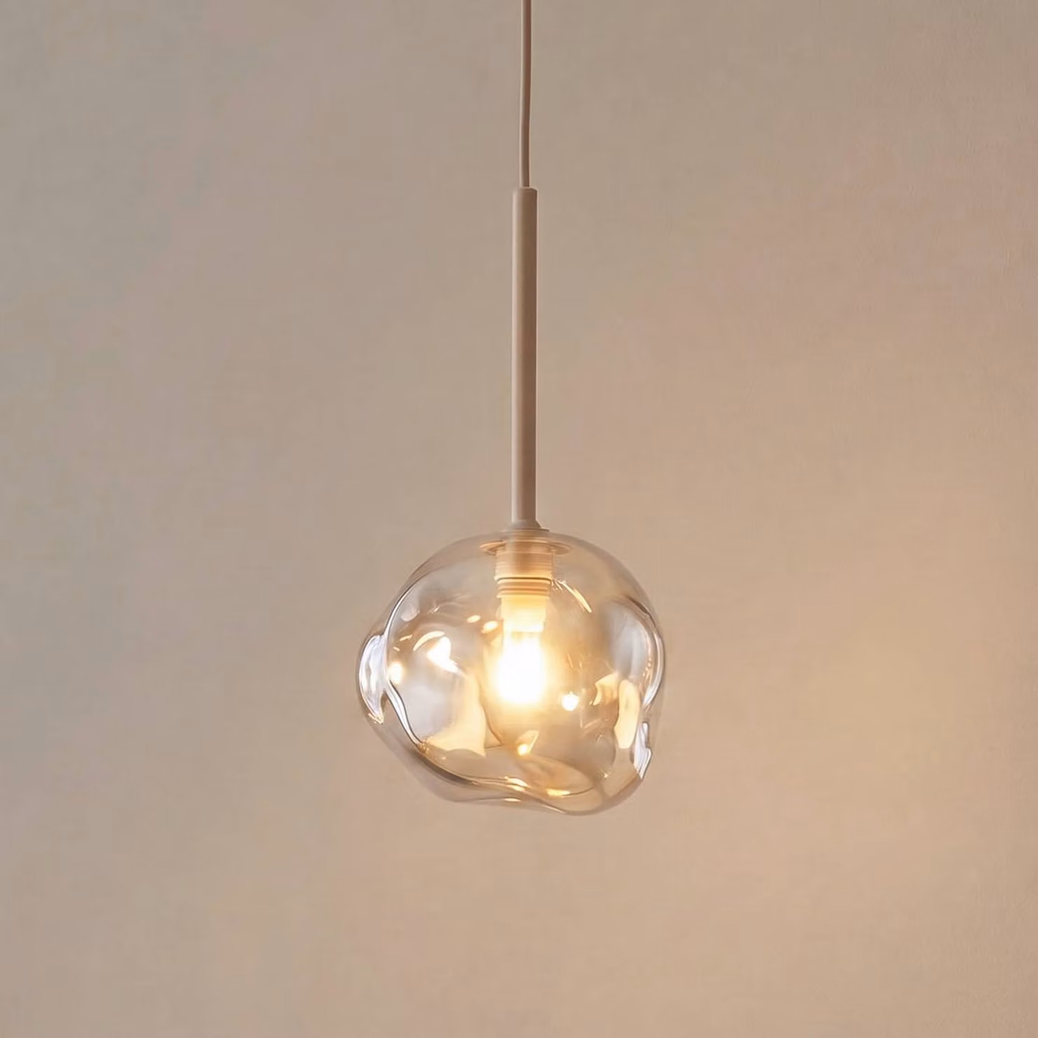 Lampada a sospensione Lava TK Lighting, dimmerabile, Crema / Ambra, Soggiorno / Sala da pranzo, Vetro, Moderno, Lampada a sospensione